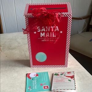 Red Santa Mailbox with Ribbon